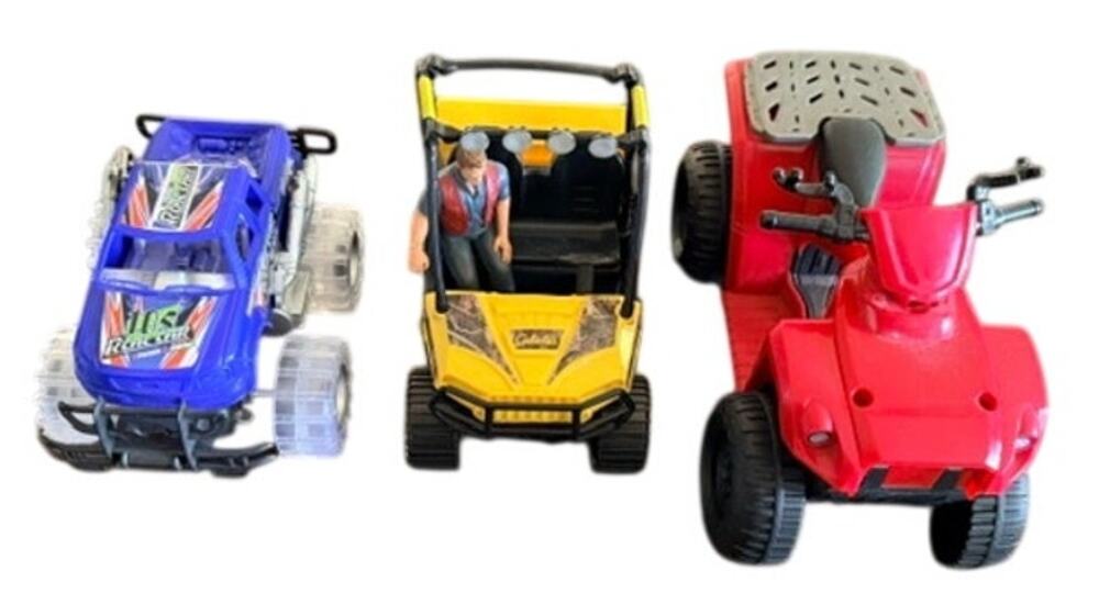 Outdoor Adventure Vehicle Toy Bundle Cabela's UTV ATV Monster Truck 3 Pc Lot